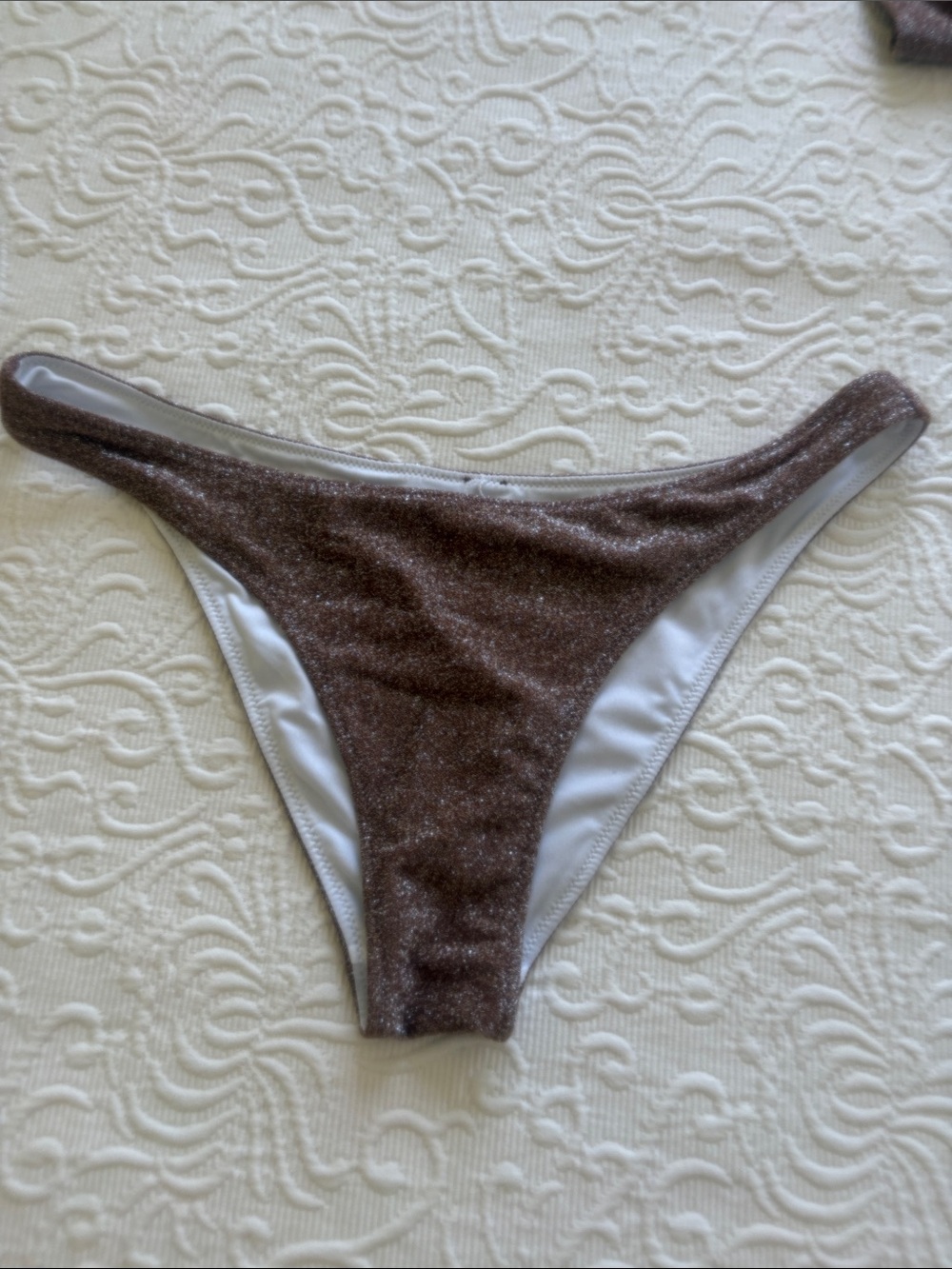 PINK Victoria's Secret Rose Gold Glitter Bikini Bottom